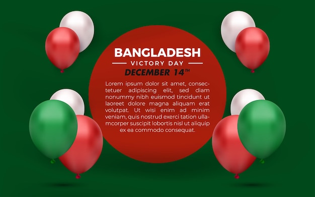 Banner-vorlage für den tag des sieges in bangladesch