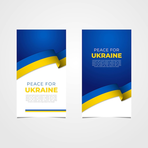 Banner-vorlage für frieden für die ukraine