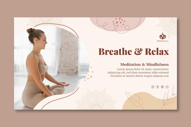 Banner-Vorlage für Meditation und Achtsamkeit