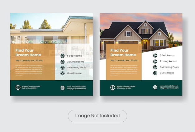 Banner-vorlage für social-media-posts für immobilien.