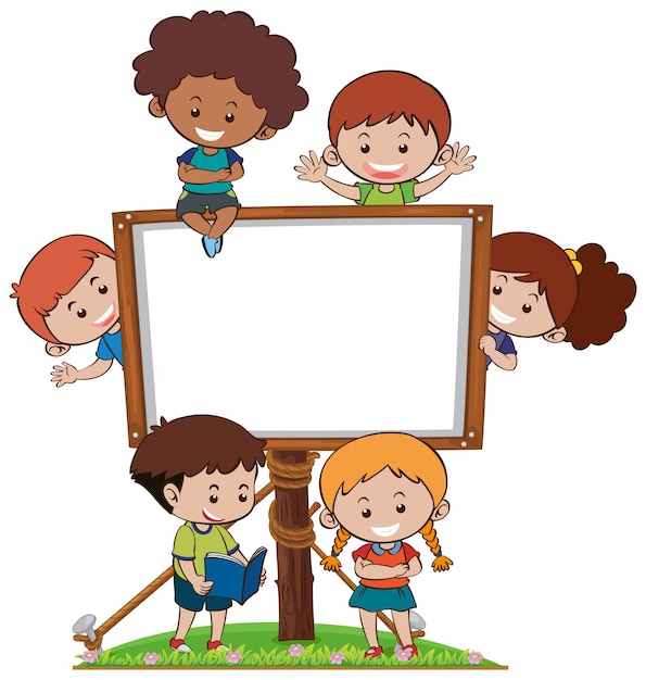 Banner Vorlage mit glücklichen Kindern