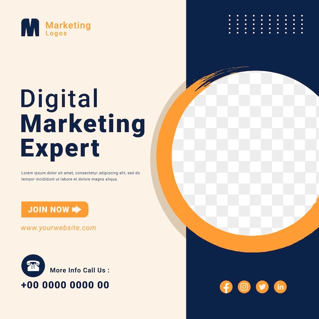 Vektor banner-vorlagenvektor für experte für digitales marketing
