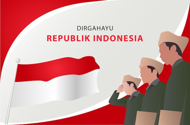 Banner zum indonesischen unabhängigkeitstag mit flagge