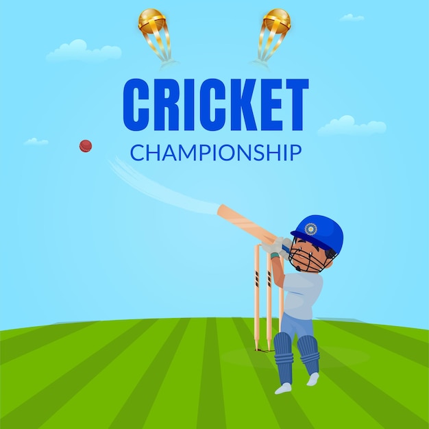 Bannerdesign der cricket-meisterschaftsvorlage