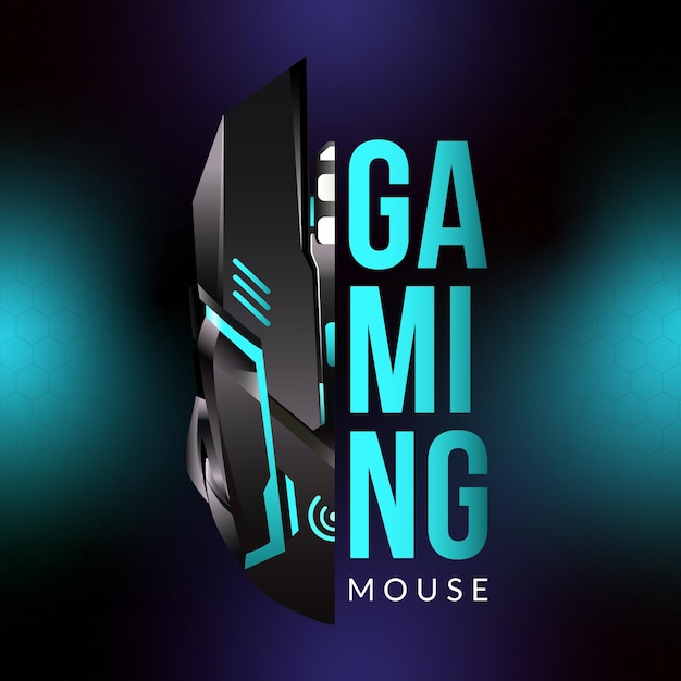 Vektor bannerdesign der gaming-maus-vorlage