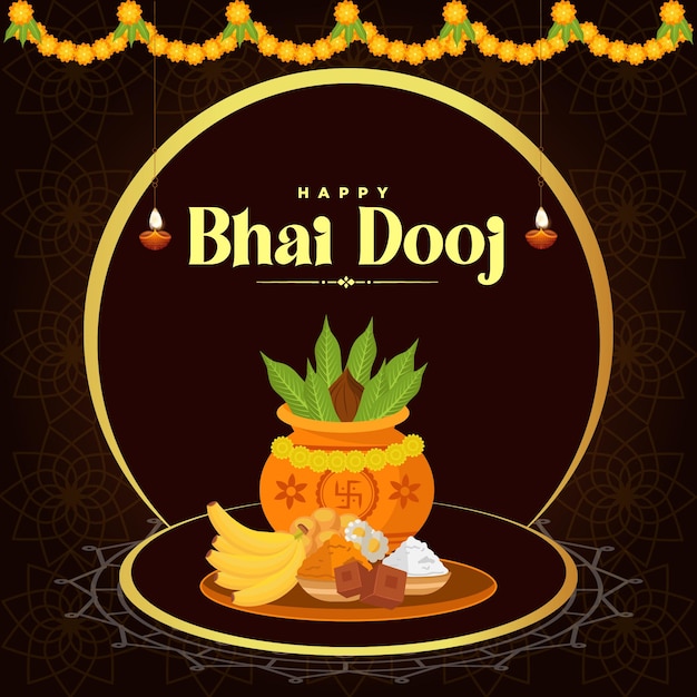 Bannerdesign der glücklichen indischen festivalvorlage bhai dooj