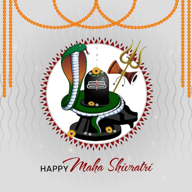 Bannerdesign der hinduistischen festivalvorlage von happy maha shivratri