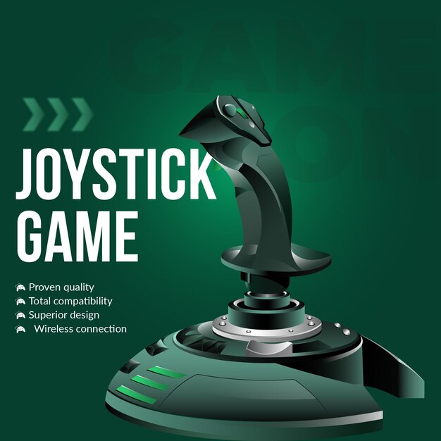 Bannerdesign der joystick-spielvorlage