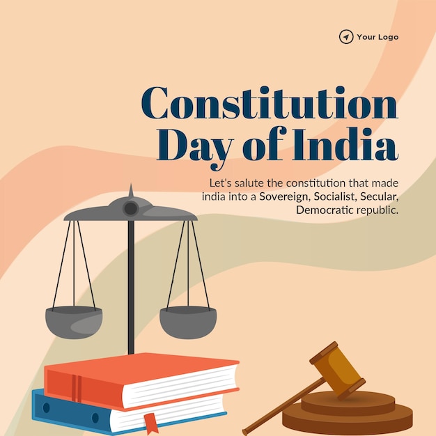 Bannerdesign der vorlage „happy constitution day of india“.