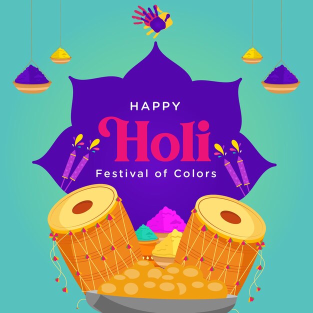 Bannerdesign des indischen festivals happy holi festival of colors template