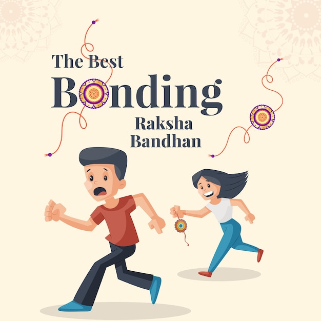 Bannerdesign des indischen religiösen festivals happy raksha bandhan die beste bindungsvektorillustration