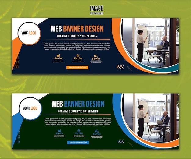 Bannerdesign mit gegebenem Platz für Produktbilder