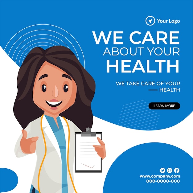 Bannerdesign von we care about your health template