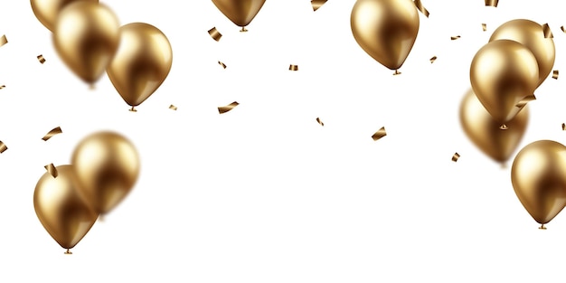 Bannervorlage Vektorhintergrund schönes Design goldene Aquarell 3D-Ballons Illustration