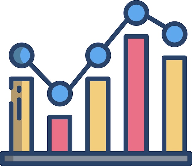Bar Graphsolid lineare Farbvektor-Illustration