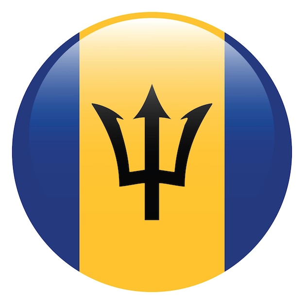 Barbados-Flagge mit Kreis 3d