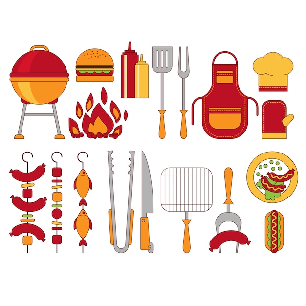 Vektor barbecue grill illustratio