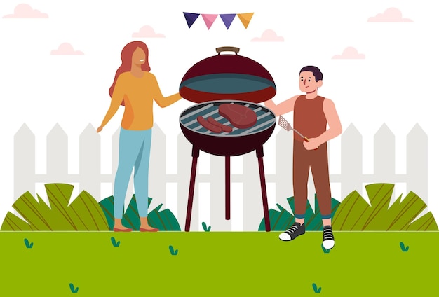 Barbecue-Konzept-Illustration Stilvoll und schön