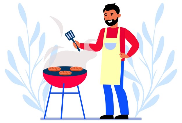 Barbecue-Konzept-Illustration stilvoll und wunderschön