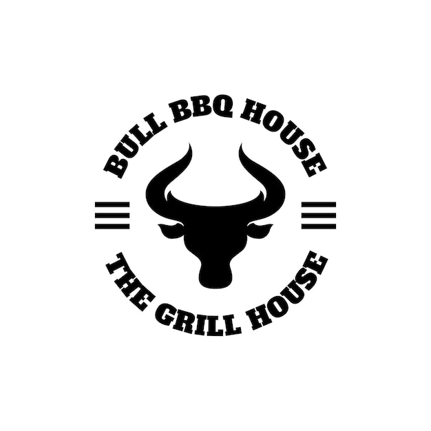 Barbecue-logo metzgerei-logo stierkopf-logo grillhaus-logo