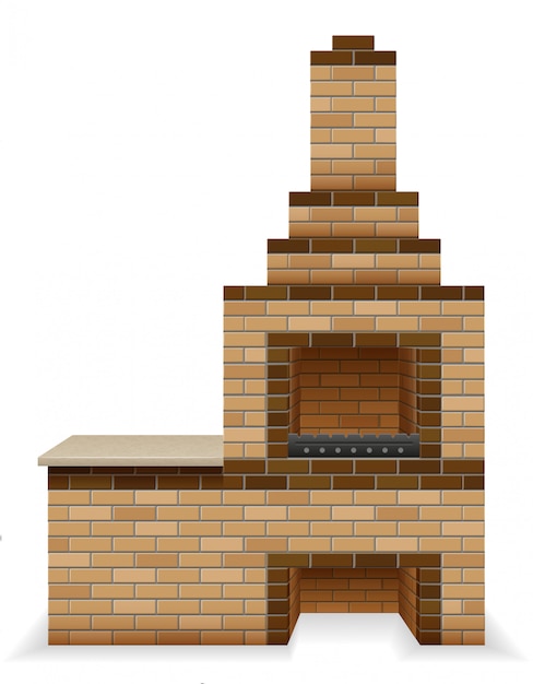 Barbecue Ofen aus Ziegeln gebaut