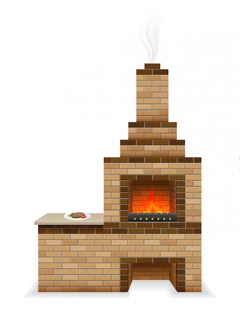 Barbecue Ofen aus Ziegeln gebaut