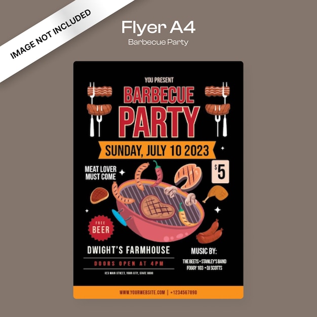 Barbecue party flyer vorlage