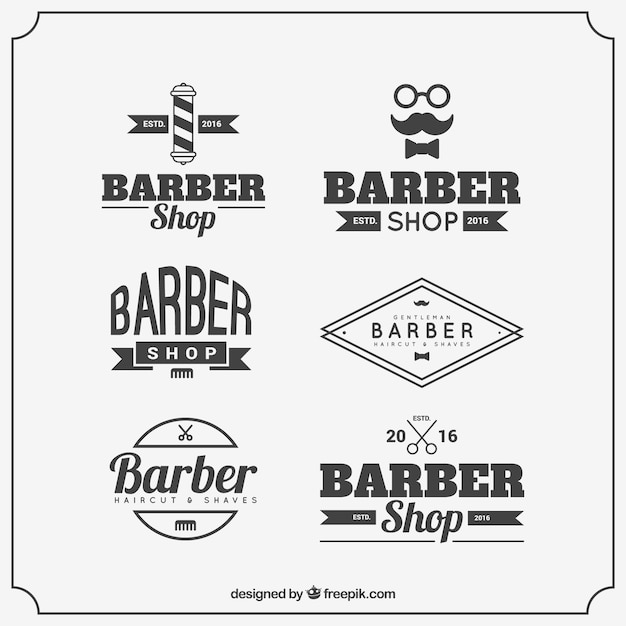 Barber logo-vorlagen mit vintage typografie