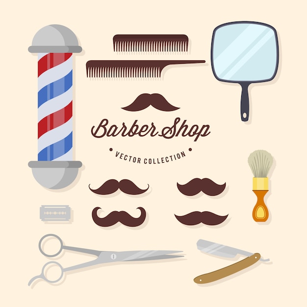 Vektor barber shop elemente sammlung