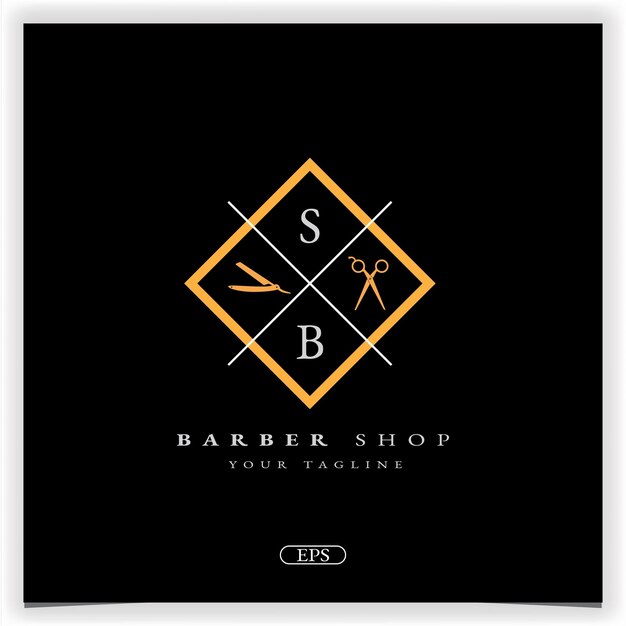 Barber Shop Haarschnitt und Rasur Logo Premium elegante Vorlage Vektor eps 10