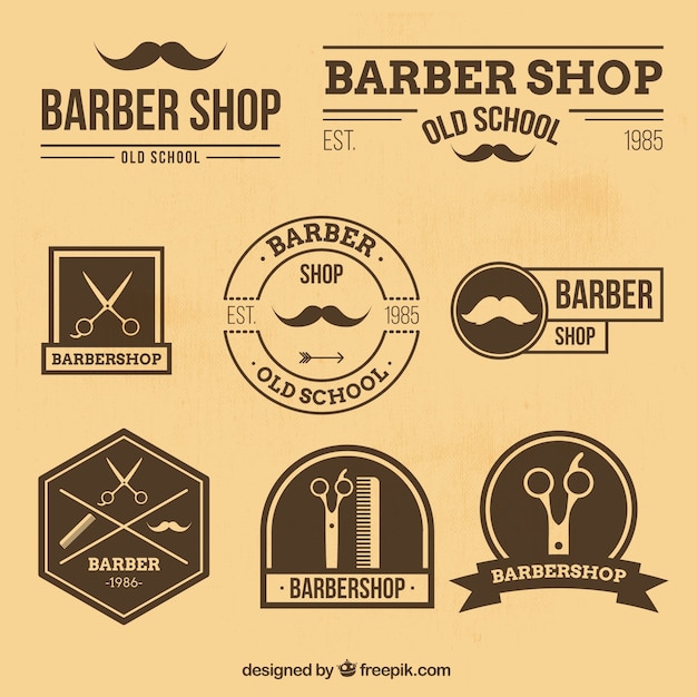 Barber shop logos im retro-stil