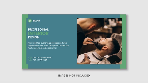 Barber shop web-banner-template-design