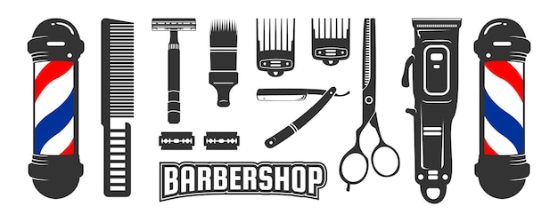 Barbershop-Ausrüstungs-Vektor-Set