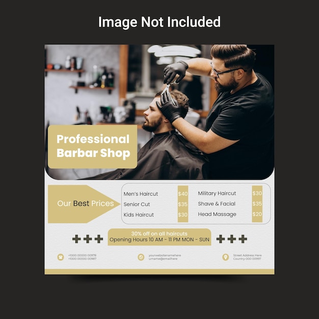 Barbershop instagram- und social-media-post-banner-vorlage