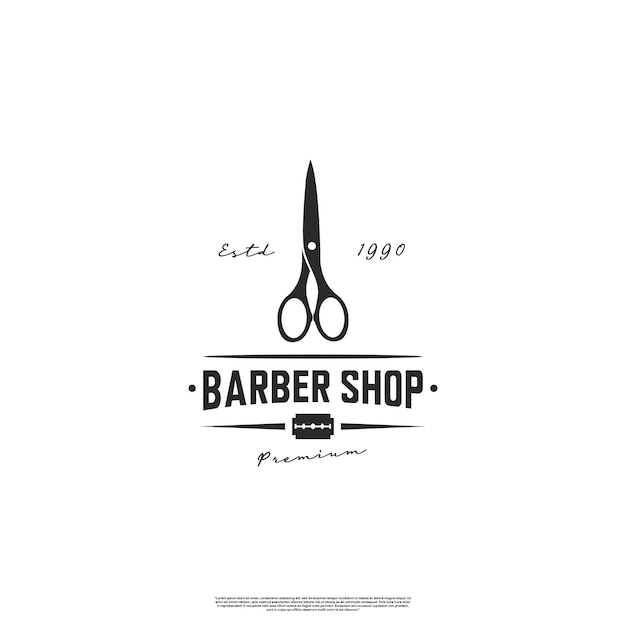 Barbershop-logo-design-emblem-etikett gut für ihr barbershop-geschäft