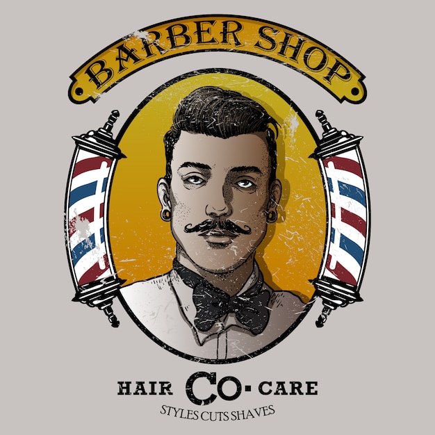 Vektor barbershop-logo-design