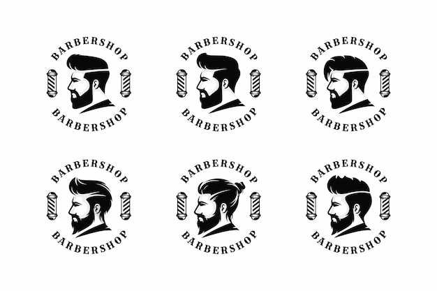 Vektor barbershop-logo-set