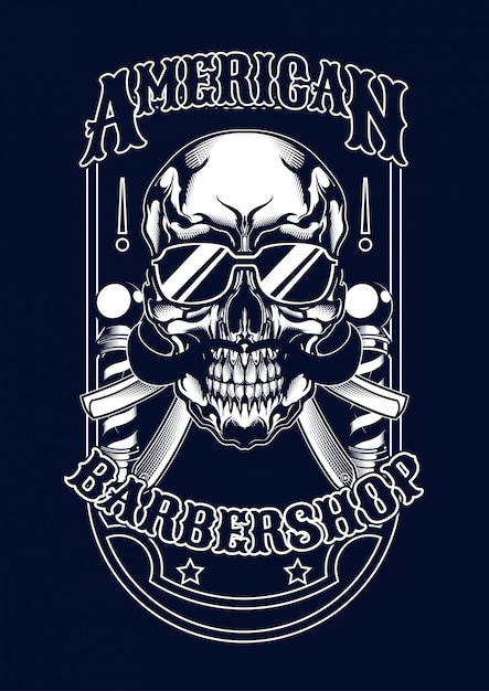 Barberskull illustration für t-shirt