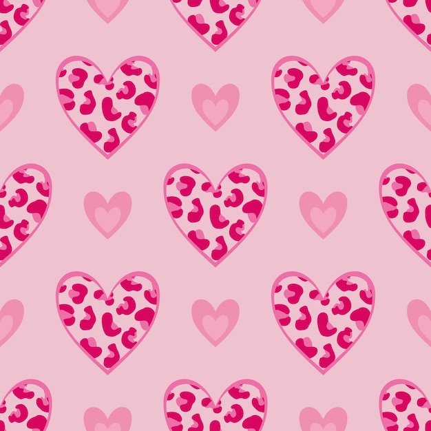 Barbie nahtloses Muster von Herzen rosa Vektorherzen Hintergrundtextur Tapete für Geschenkpapier Vektorillustration