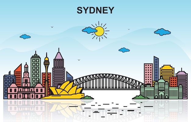 Barcelona-Stadtausflug-Stadtbild-Skyline-bunte Illustration