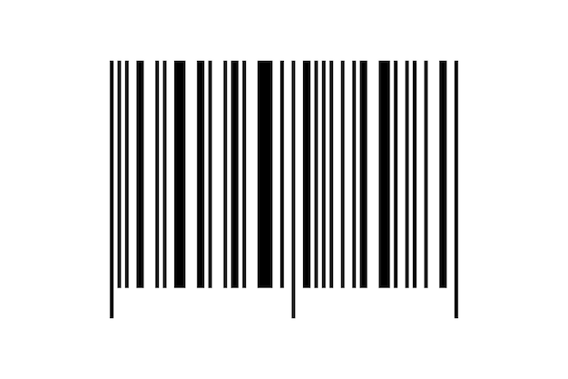 Barcode-symbol in schwarz auf isoliertem weißem hintergrund. eps 10-vektor.