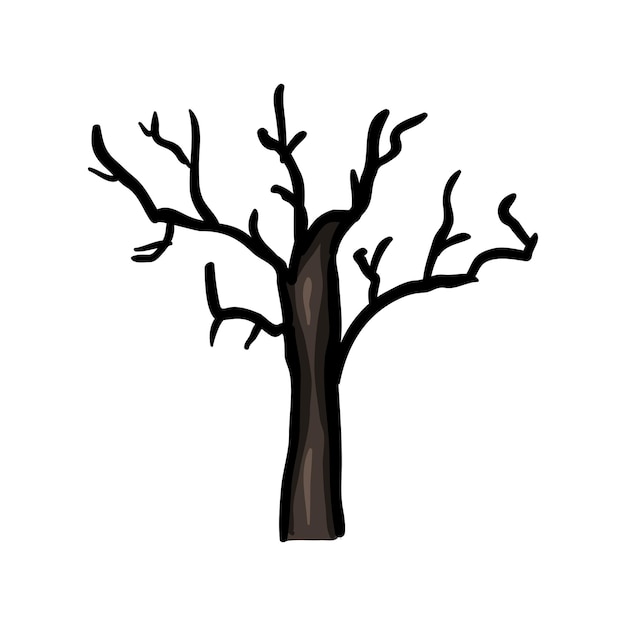 Vektor bare tree einzelnes doodle-symbol