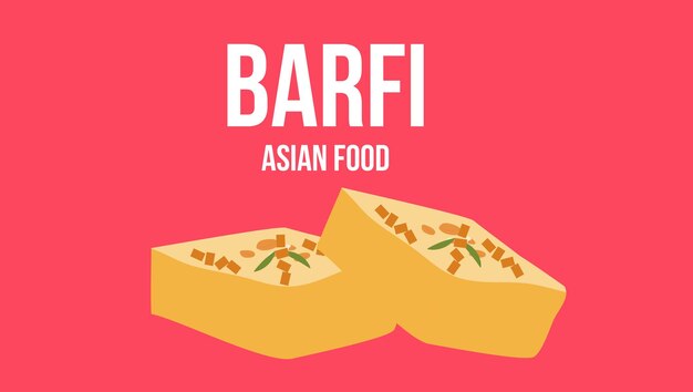 Barfi asiatischer lebensmittelvektor