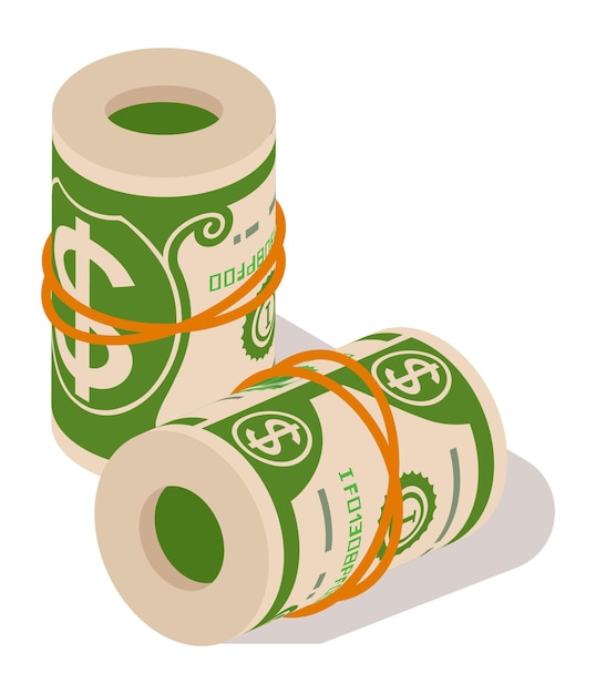 Bargeld rollt. Dollar-Banknoten. Papierrechnungsstapel