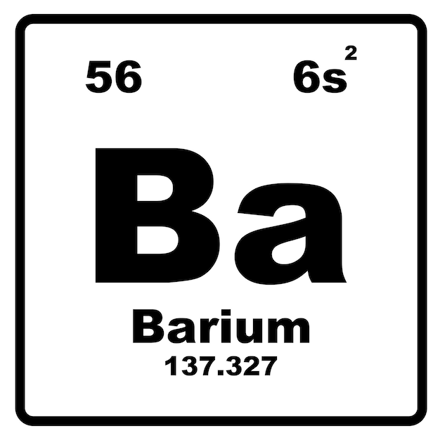 Barium-Element-Symbol, Vektor-Illustrationssymbol-Vorlage