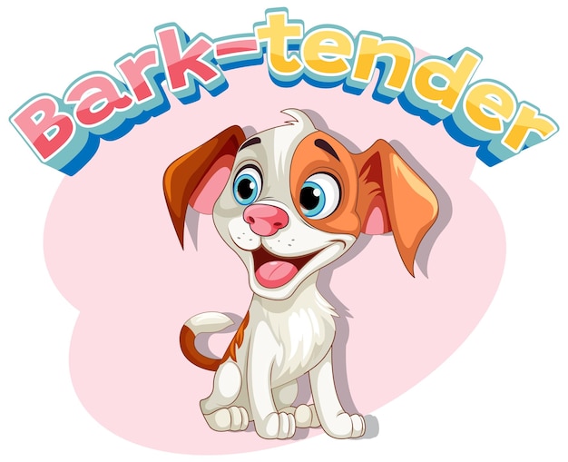 Bark Tender Funny Pun mit süßem Cartoon-Hund