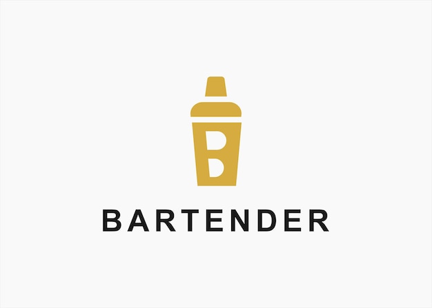 Barkeeper-Logo-Design, Vektor-Silhouette-Illustration