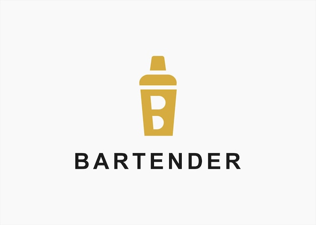 Barkeeper-logo-design, vektor-silhouette-illustration