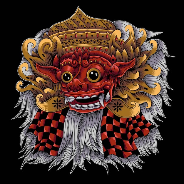 Barong Balinesische Maske Illustrationskunst