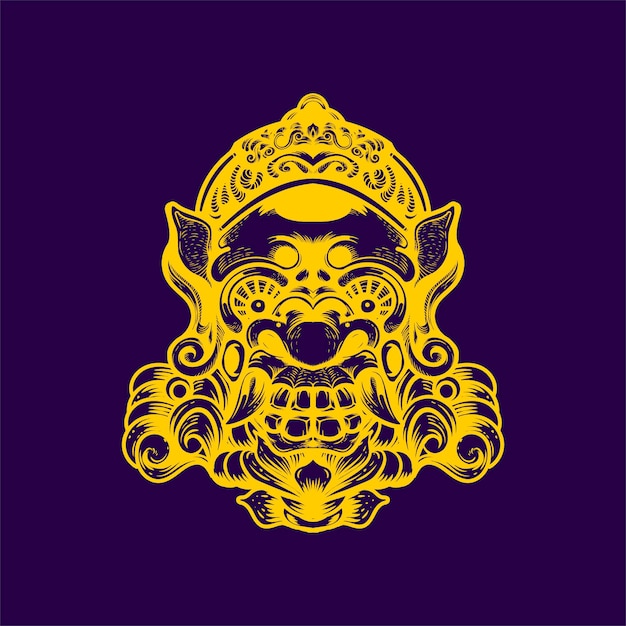 Vektor barong-gesichtsgrafikillustration